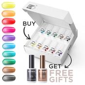 Bundle Set of 10 The Cocktail Collection Colours + FREE Pro Base &amp; Super Gloss Top Coat