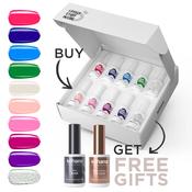 Bundle Set of 10 The Heat Wave Collection Colours + FREE Pro Base &amp; Super Gloss Top Coat image