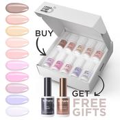 Bundle Set of 10 Brush On Builder Colours + FREE Pro Base &amp; Super Gloss Top Coat