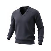 MagicFit V Neck Cotton/Acrylic V Neck Jumper - Navy
