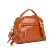 Tan Double Zip Cross Over Bag image