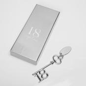 Milestone Silver Plated Birthday Key &amp;amp; Engraving Tag - 18
