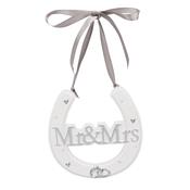 Amore White Resin Wedding Horse Shoe - Mr &amp;amp; Mrs