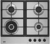 Beko 60cm Stainless Steel Gas Hob with Knob Controls | HIAW64225SX