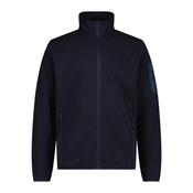 CMP Men's Jacquard Knit-Tech Full Zip Fleece (Black Blue)