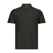 CMP Men's Melange Stretch Jersey Short Sleeve Technical Polo Shirt (Pine Mel)