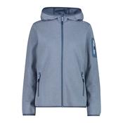 CMP Women's Knit Tech Hooded Full Zip Fleece (Space/Sky Blue)