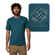 Columbia Men's Parsons Point Back Graphic UPF50 Short Sleeve Tee (Everblue Heather/Splatter Gem)