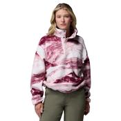 Columbia Women's Helvetia II Printed Cropped Half Snap Fleece Top (Antique Mauve/Summits) image