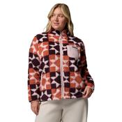 Columbia Women's West Bend II Printed Sherpa Full Zip Fleece (Teak Brown/Cosy Quilt) image