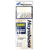 Hayabusa Sabiki EX122 Holographic Sheet &amp; White Flasher Saltwater Rig (Size JP16)(6 Pack)