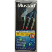 Mustad Sabiki 3 Hook Rig (Blue Flasher)(Size 3/0)