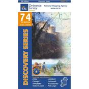 OSI Discovery Map 74 - Laminated (Part of Cork, Limerick, Tipperary &amp; Waterford)(1:50,000)