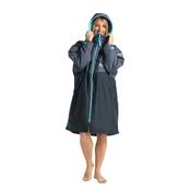 Robie Unisex Dry Series Recycled Long Sleeve Hardshell Changing Robe (Black/Charcoal/Blue Atoll)
