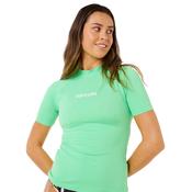 Rip Curl Women's Molokai Solid UPF50 Short Sleeve Rash Vest (Green)