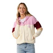 Rip Curl Women's Party Wave Colour Block Hooded Full Zip Fleece (Off White)