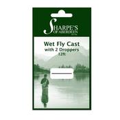 Sharpes of Aberdeen Tapered Monofilament Wet Fly Cast - 2 Droppers (12ft/8lb/1X)(Green)