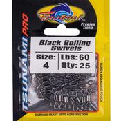Tsunami Black Rolling Swivels (Size 4 - 25 Pack) image