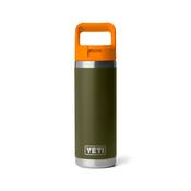 Yeti Rambler 18oz/532ml Insulated Bottle with Colour Straw Cap (Olive/King Crab Orange) image