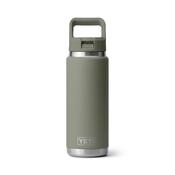 Yeti Rambler 26oz/769ml Insulated Bottle with Colour Straw Cap (Pampa Green) image