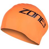 Zone 3 Unisex Long Hair Silicone Swim Cap (Hi-Vis Orange)