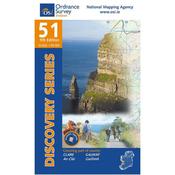 OSI Discovery Map 51 - Laminated (Part of Clare and Galway)(1:50,000) image