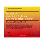 Ferrograd C 30 Tablets: Iron + Vitamin C | Laois Pharmacy image