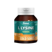 Sona L-Lysine 1000mg 45 Tablets - Laois Pharmacy image