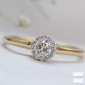 Amore 9kt Yellow Gold Small Round 0.35ct Brilliant Halo Diamond Ring