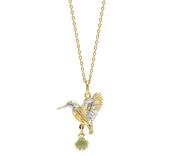 Laura Ashley Gold Plated Silver Llanelli Kingfisher Green Aventurine Stone Necklace image