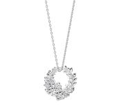 Laura Ashley Sterling Silver Round Cathedine Floral Necklace
