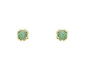 Laura Ashley Gold Plated Silver Green Aventurine Lianelli Stud Earrings