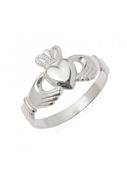 Ladies Traditional White Gold Claddagh Ring image