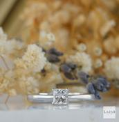 18kt White Gold Diamond Princess Cut Solitaire 0.50ct Engagement Ring image