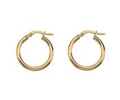9kt Yellow Gold 2.3mm Round 15mm Hoop Earrings image