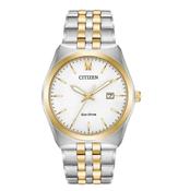 Citizen Gents Two Tone Eco Drive White Dial Bracelet Watch image