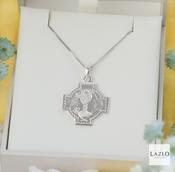 Sterling Silver Fancy Polished Communion Medal &amp; Chain