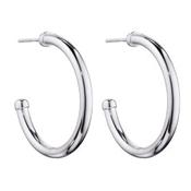 Sterling Silver Large Tube 3/4 Hoop Earrings image