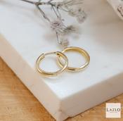 9kt Yellow Gold 12mm Plain Huggie Earrings image