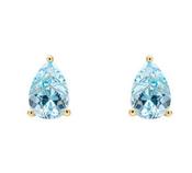 9kt Yellow Gold Blue Topaz Teardrop Stud Earrings image