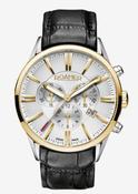 Roamer Gents Superior Chronograph Gold Plated Black Strap Watch image