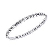 Sterling Silver Twist Textured Bangle image