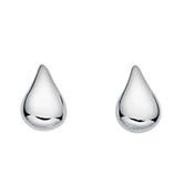 Sterling Silver Small Plain Teardrop Stud Earrings image