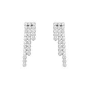 Sterling Silver Three Row Graduated CZ Tennis Drop Earrings image