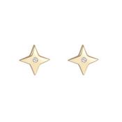 9kt Yellow Gold CZ Centered Star Stud Earrings image