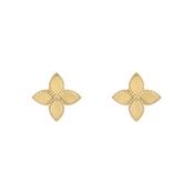 9kt Yellow Gold Beaded Edge LV Flower Shape Stud Earrings image