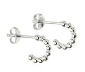 Sterling Silver Smaller Ball Hoop Stud Earrings image