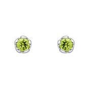 Laura Ashley Sterling Silver Petal Peridot Stud Earrings image