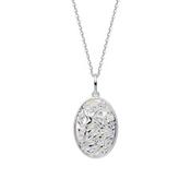 Laura Ashley Sterling Silver &amp; Mother of Pearl Flower Bud Necklace image