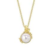 Laura Ashley Gold Plated Sterling Silver Freshwater Pearl Flower Set Necklace image